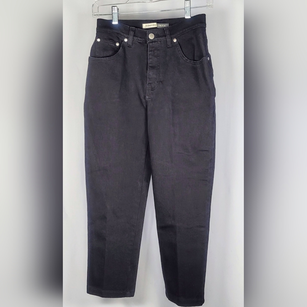 St John’s Bay Black Stretch Jeans Petite 4P Straight Leg Classic Denim - Picture 2 of 5